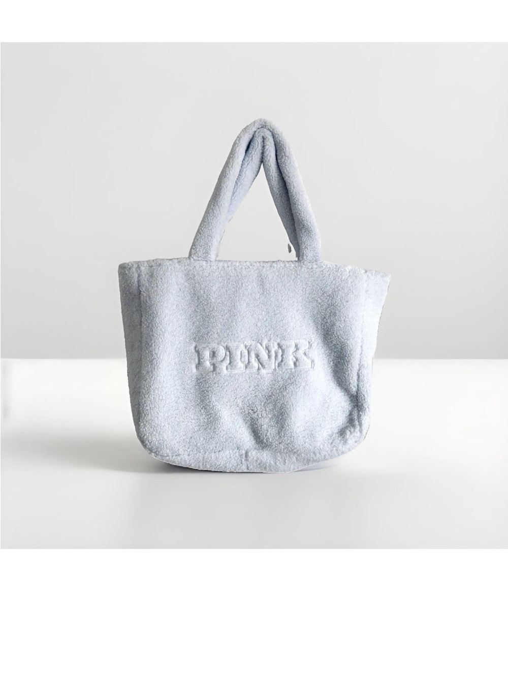 Victoria's Secret Sherpa ice blue tote bag Item